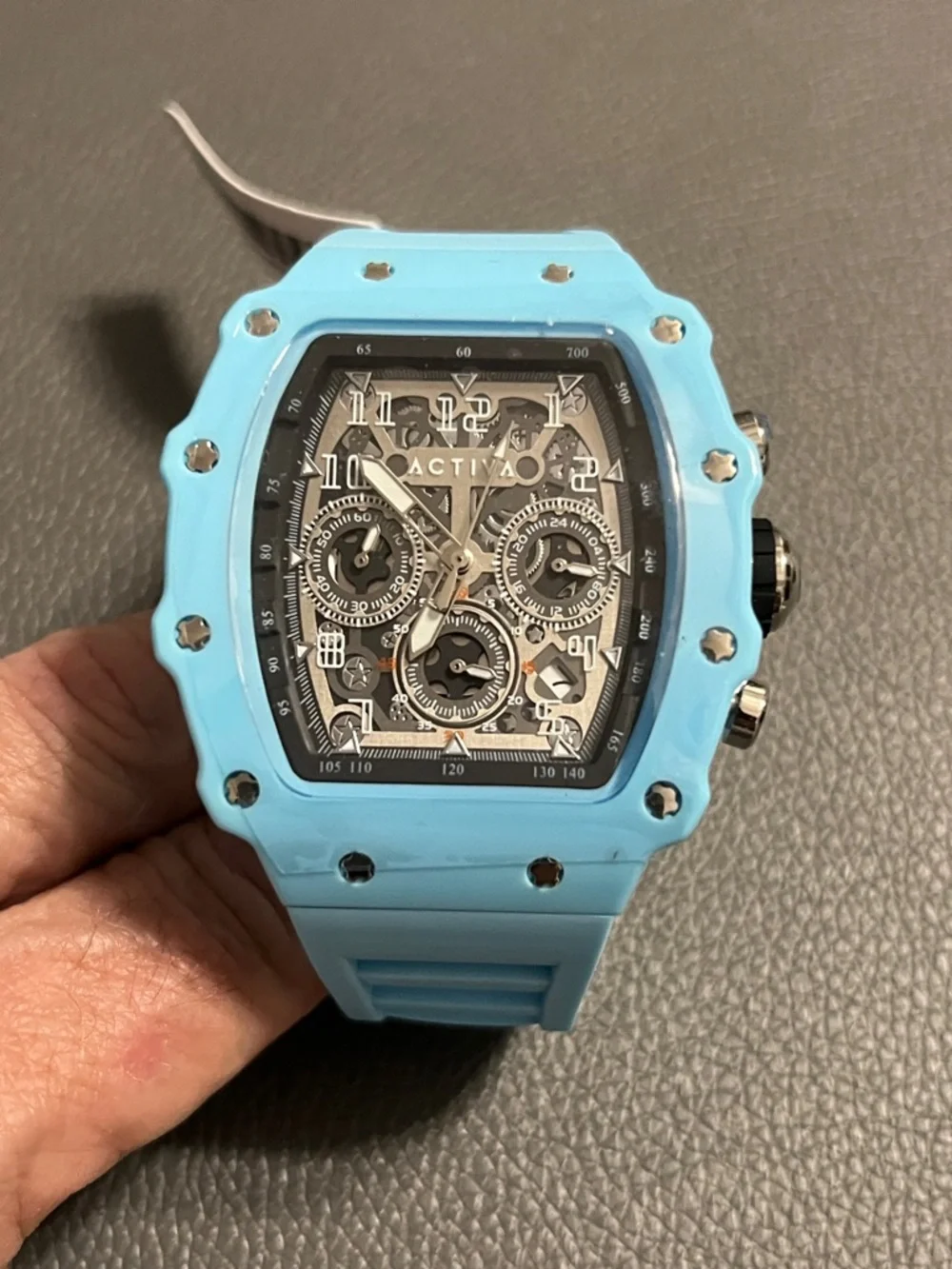 Activa Men's Watch w/ Skeleton Dial - 44.3mm, Blue ACW 2305-019